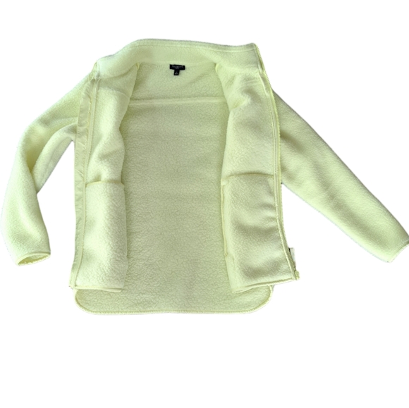 TALBOTS LONG SLEEVE FRONT ZIPPER YELLOW SIZE PETITE WOMEN'S FLEECE. - Picture 2 of 5